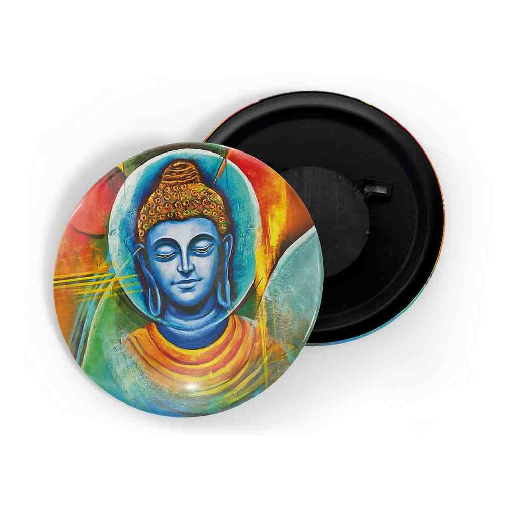 dhcrafts Fridge Magnet Multicolor Buddha D1 Glossy Finish Design Pack of 1 (58mm)